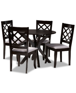 Shop Baxton Studio Jana Modern And Contemporary Fabric Upholstered 5 Piece Dining Set In Gray