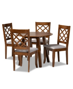 BAXTON STUDIO ADARA MODERN AND CONTEMPORARY FABRIC UPHOLSTERED 5 PIECE DINING SET