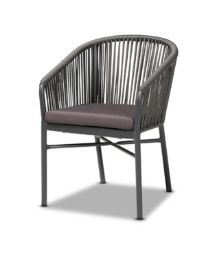 Shop Baxton Studio Closeout Marcus Modern And Contemporary Rope And Metal Outdoor Dining Chair In Gray