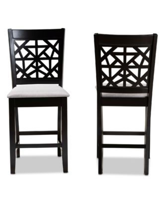 Devon Modern and Contemporary Fabric Upholstered 2 Piece Counter Height Pub Chair Set