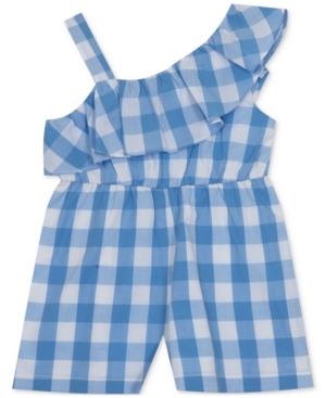 Rare Editions Baby Girls Woven Gingham-Print Romper