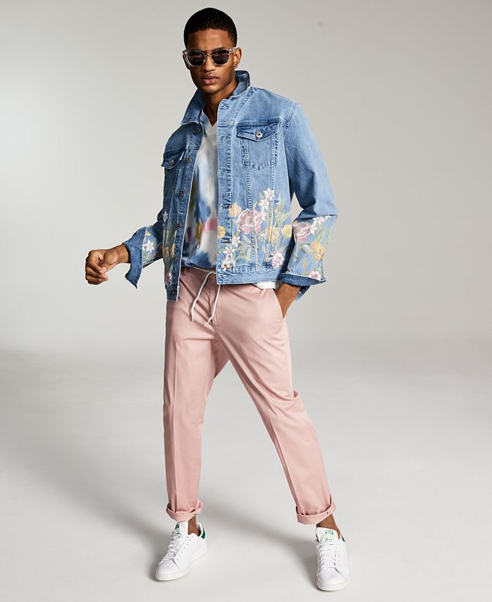 Charter Club Floral Jacquard Denim Jacket, Created for Macy's - Macy's