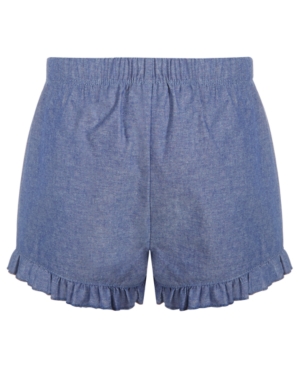 First Impressions Baby Girls Cotton Chambray Ruffle Shorts Created for Macy's