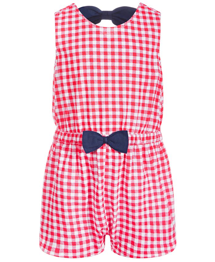 First Impressions Baby Girls Gingham Cotton Romper, Created for Macy's Macy's