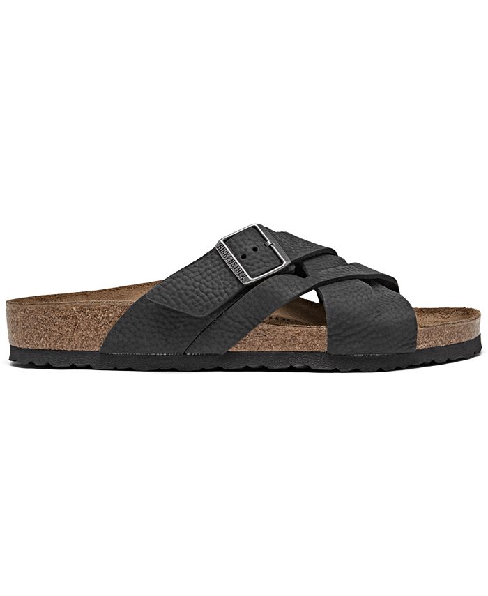 lugano oiled leather slide sandals