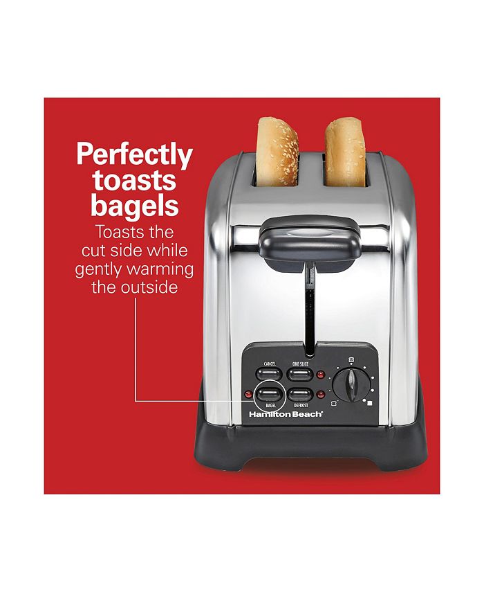 Hamilton Beach Classic 2 Slice Toaster with SureToast Technology Auto Boost to Lift Smaller