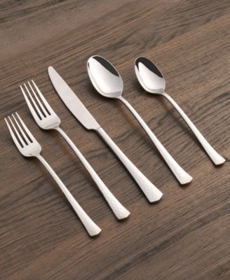 Raegan Hammered Mirror 20-Piece Flatware Set, Service for 4