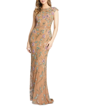 MAC DUGGAL BEADED FLORAL GOWN
