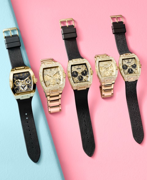 Мужские GUESS Men's Black Silicone Flex Strap Watch 51mm
