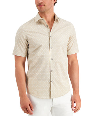 Alfani Men's Geo Print Shirt, Created for Macy's & Reviews - Casual ...