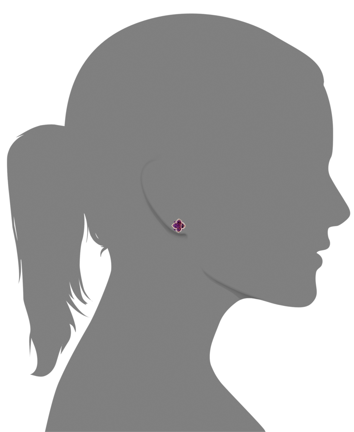 Effy Collection Lavender Rose By Effy Amethyst (6-1/4 Ct. T.w.) And Diamond (1/3 Ct. T.w.) Clover Stud Earrings In 1 In Amethyst