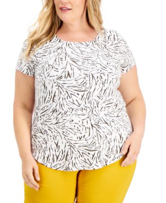 Alfani Plus Size Printed Utility Tunic, Created for Macy's - Macy's