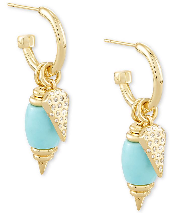 Kendra Scott 14k GoldPlated Interchangeable Charm Huggie Hoop Earrings