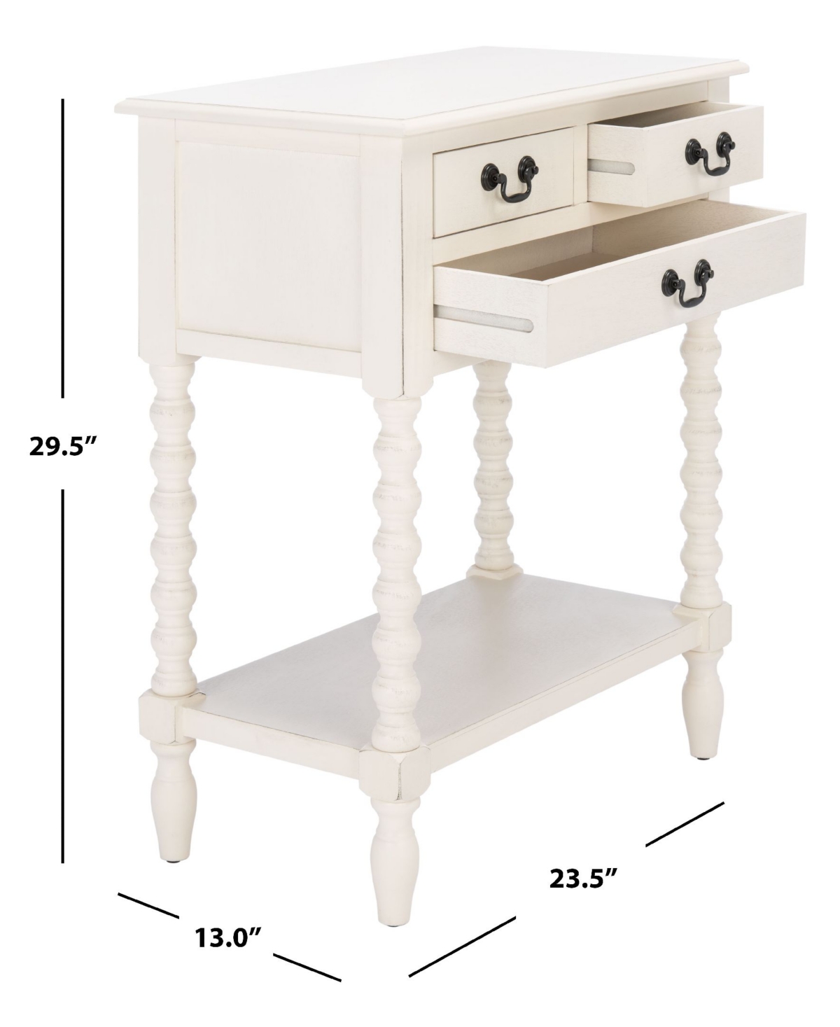 Safavieh Couture Athena 3 Drawer Console Table In White
