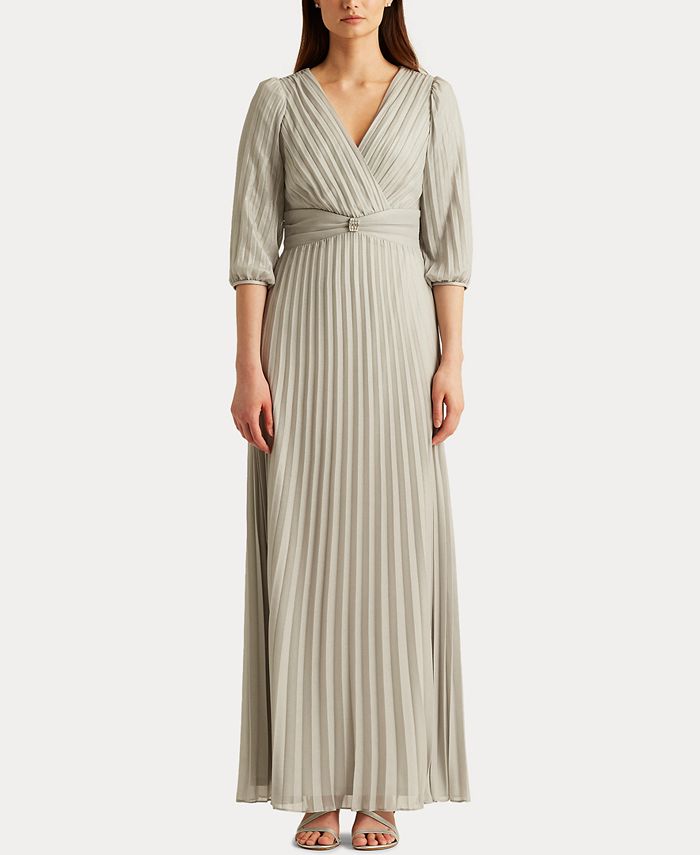 Lauren Ralph Lauren Pleated Metallic Gown Macy's