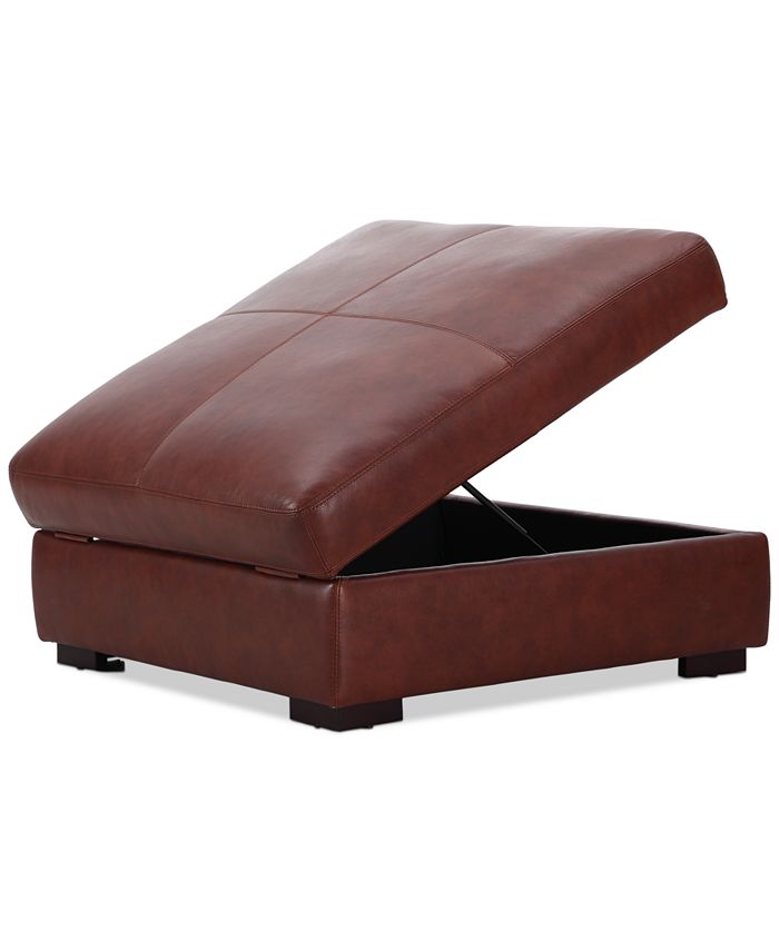 Furniture - Thaniel 44" Leather Storage Ottoman