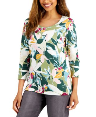 Karen Scott - Floral-Print Top
