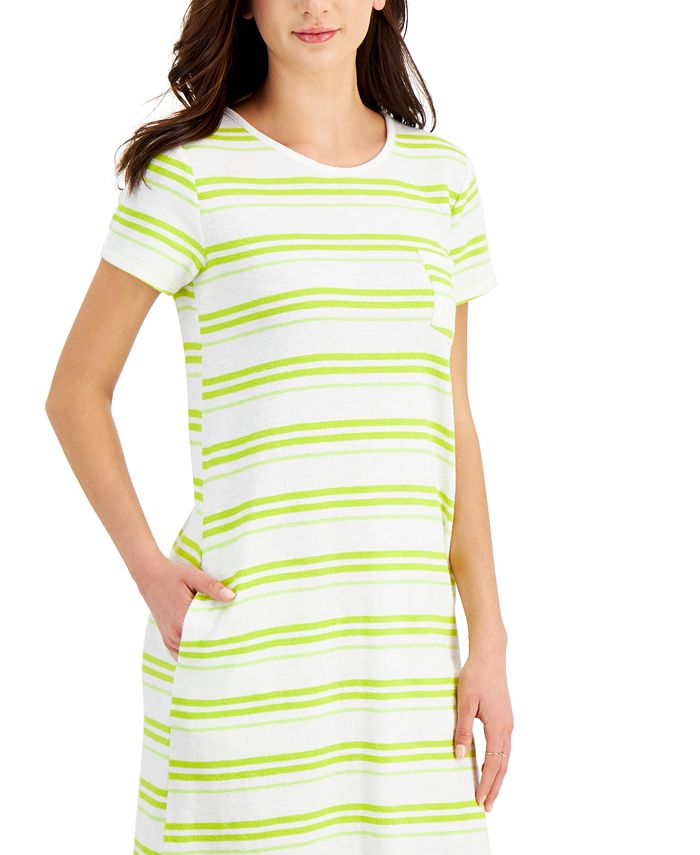 striped cotton t shirt dress