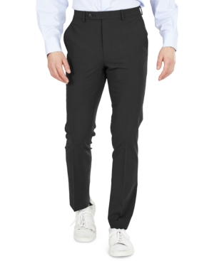 Shop Bar Iii Men's Skinny Fit Wrinkle-resistant Wool-blend Suit Separate Pant, Created For Macy's In Black