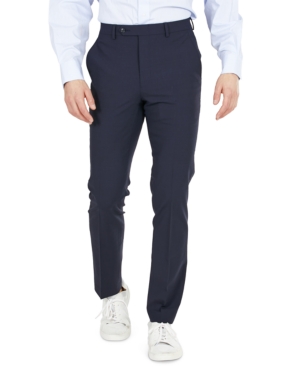 Shop Bar Iii Men's Skinny Fit Wrinkle-resistant Wool-blend Suit Separate Pant, Created For Macy's In Navy