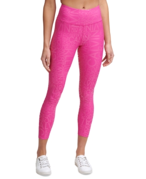 Calvin Klein Performance Metallic-Print High-Waist 7/8 Length Leggings