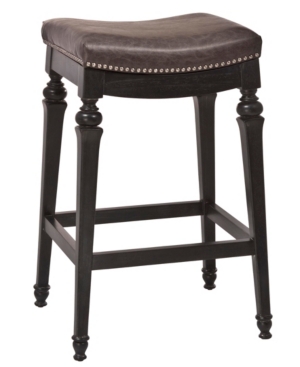 Shop Hillsdale Vetrina Backless Counter Height Stool In Black With Gold-tone Rub