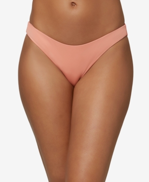 O'neill O'neil Juniors' Saltwater Solids Rockley Cheeky Bikini Bottoms Women's Swimsuit In Canyon Clay