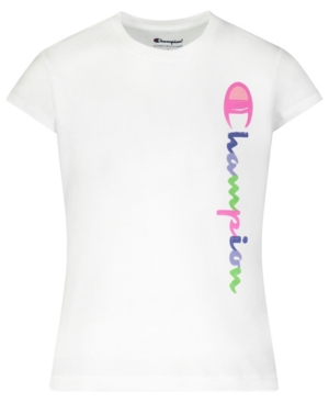 Champion Little Girls Colorblock Vertical Script T-shirt