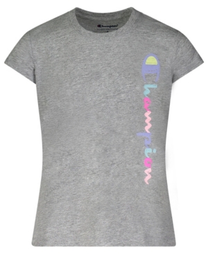 Champion Little Girls Colorblock Vertical Script T-shirt