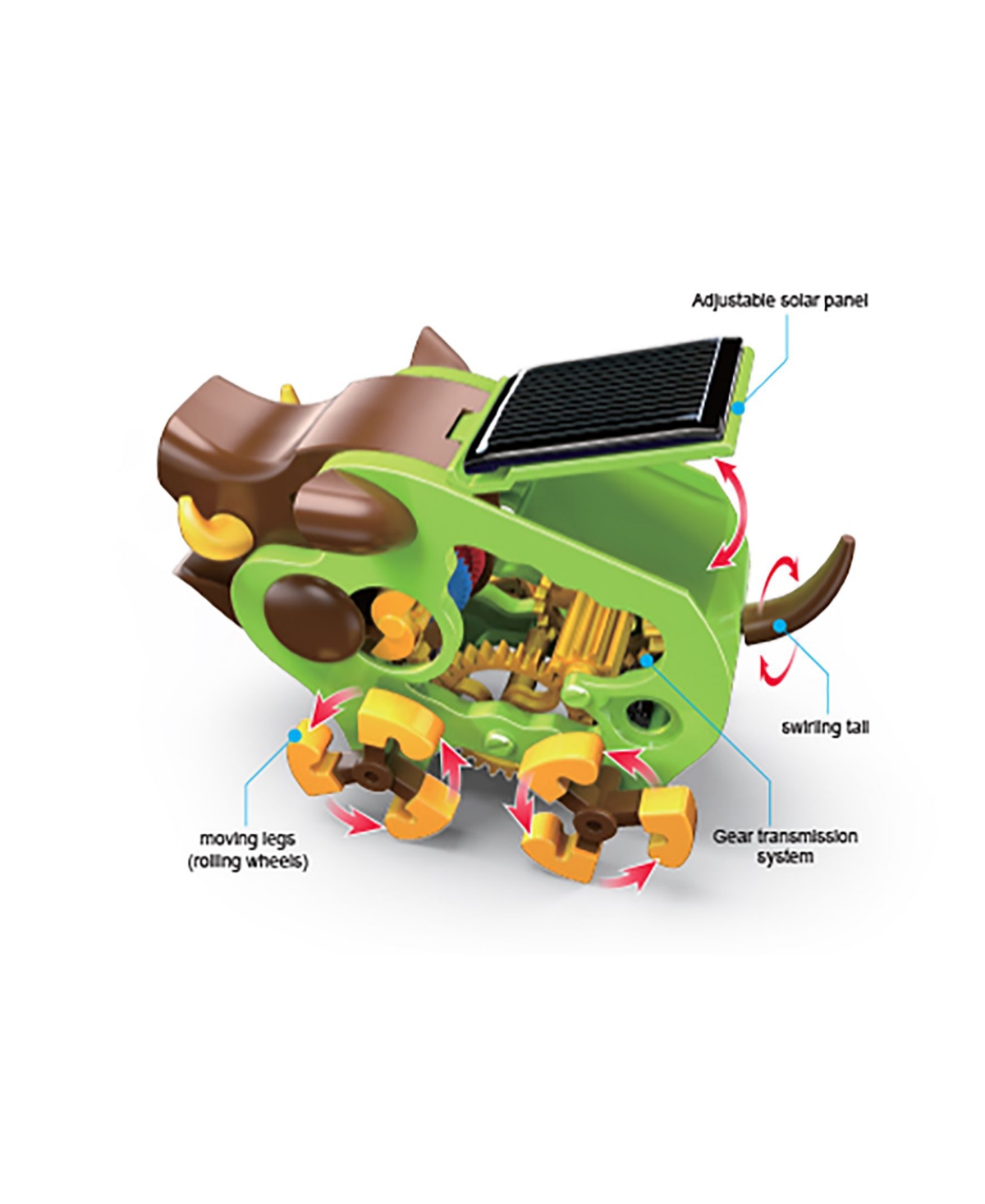 Flat River Group Teach Tech Tusk Wild Boar Solar Robot Crawler Stem Building Set For Kids In Open Misce