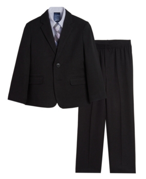 Little Boys Solid Texture Suit 4-piece Set