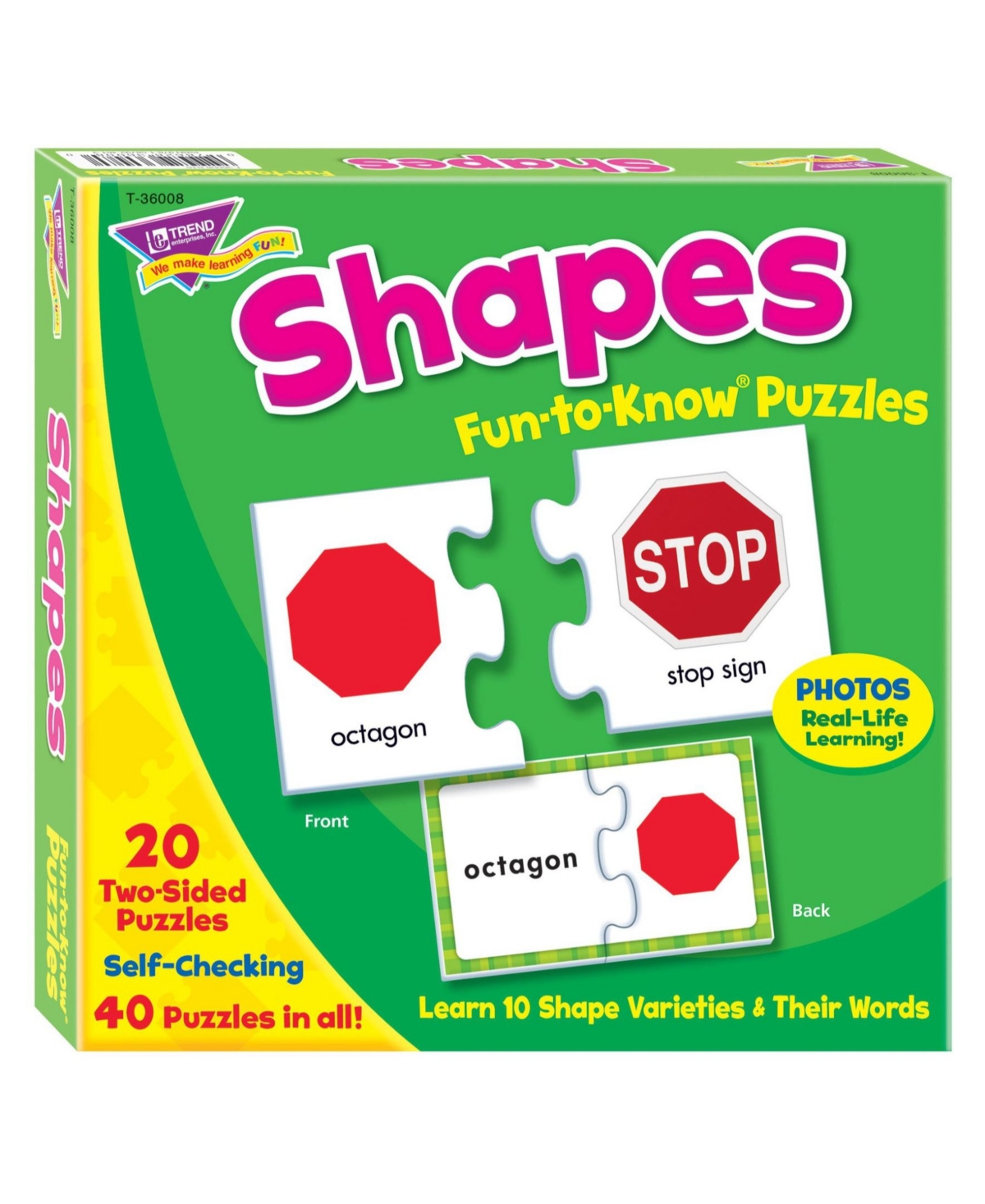 Trend Enterprises Kids' Shapes Fun-to-know Puzzles In Open Misce