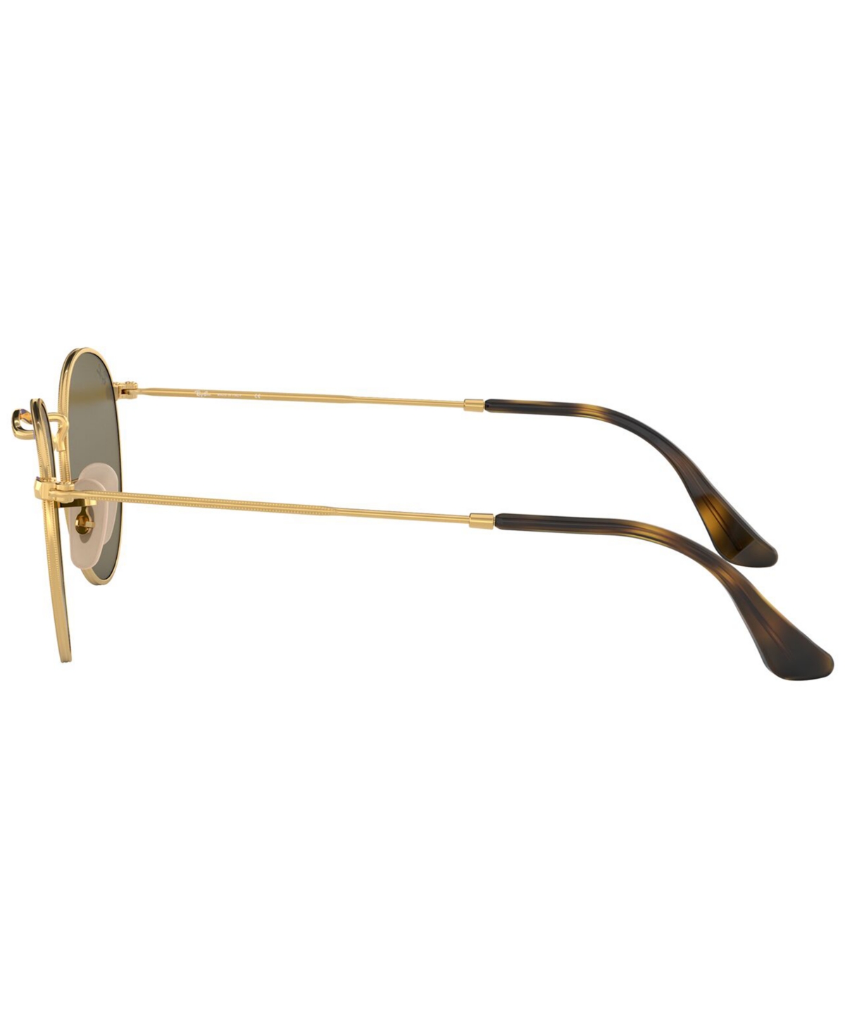 Ray Ban Sunglasses, Rb3447n Round Flat Lenses In Gold Shiny,copper Mirror