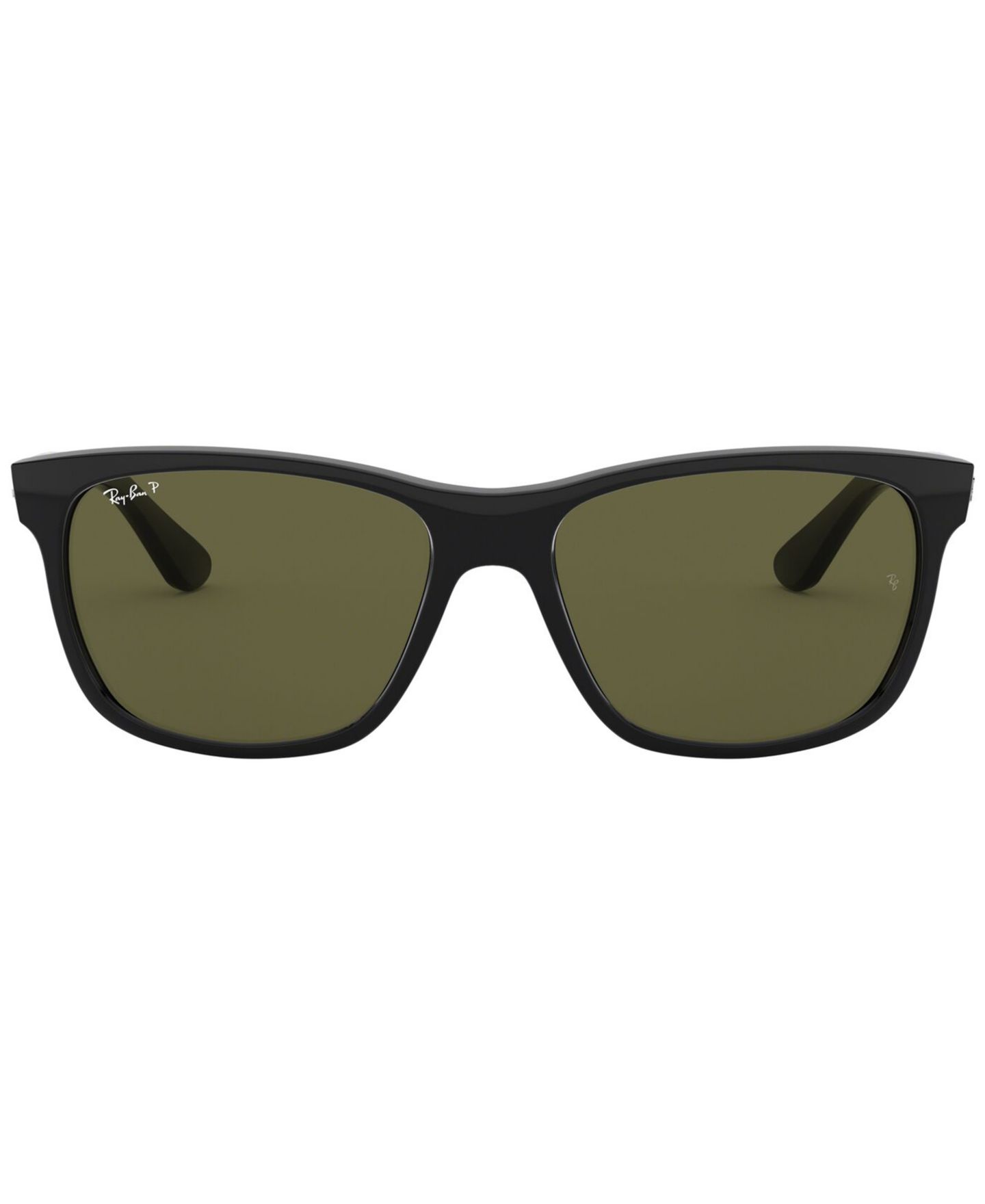 Женские солнцезащитные очки Ray-Ban Polarized Sunglasses, RB4181, цвет: Чёрный / Зелёный — фото 1