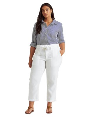 Lauren Ralph Lauren Plus Size Linen Pants - Macy's