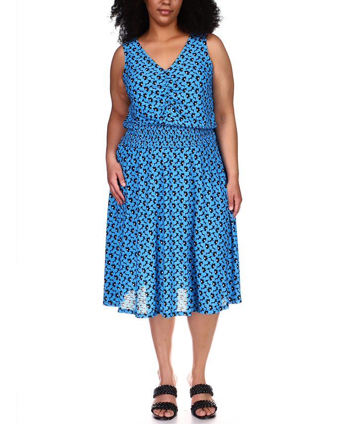 Først Dødelig Sobriquette Michael Kors Plus Size Smocked Waist Midi Dress & Reviews - Dresses - Plus  Sizes - Macy's