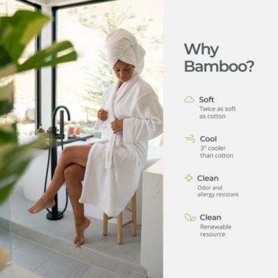 Plush Bath Robe | White | Unisex, Large/X-Large | Viscose Material | Soft, Comfortable, & Wicks Moisture