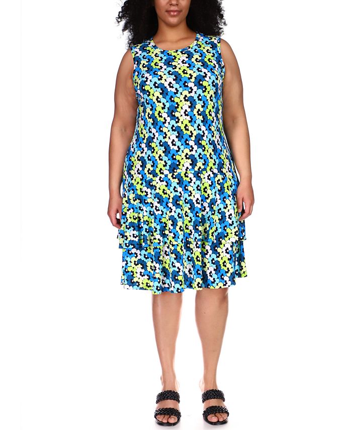 Michael Kors Plus Size Floral Flounce Dress & Reviews - Dresses - Plus Sizes  - Macy's