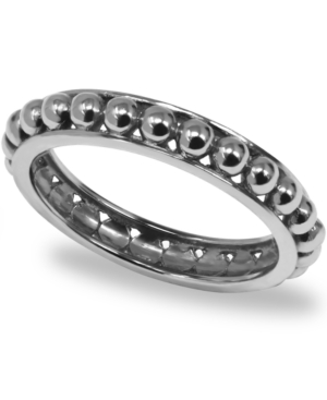 Anzie Stratta Dotted Ring Band In Sterling Silver