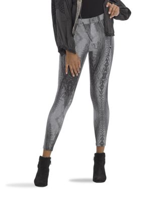 Hue - Faded Python Denim High Rise Capri Leggings