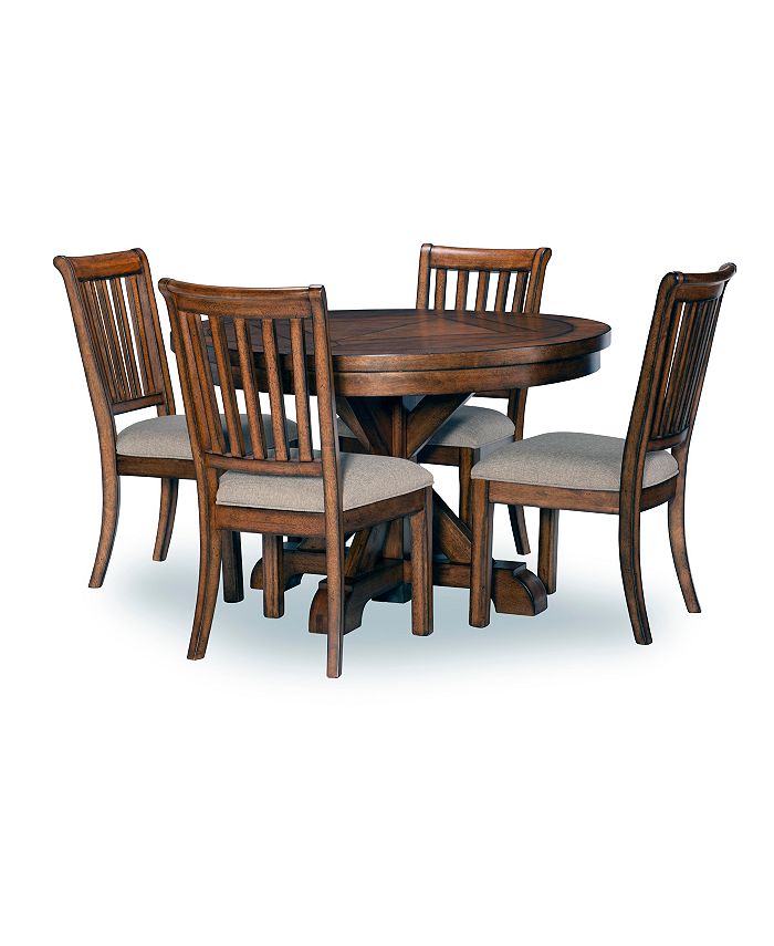 Round Dining Table 4 Side Chairs, Macy S Dining Room Sets Round Tables And Chairs