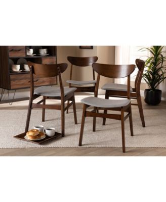 Parlin Mid-Century Modern Transitional Fabric Upholstered 4 Piece Dining Chair Set