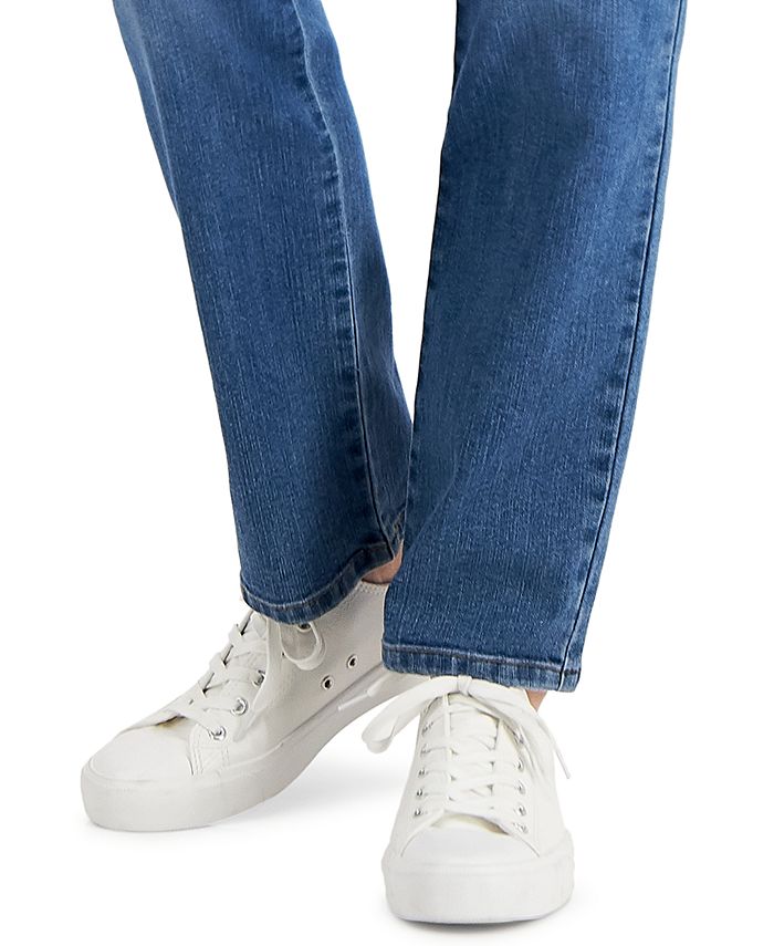 Style & Co Petite Straight Leg High Rise Jeans, Created for Macy's ...