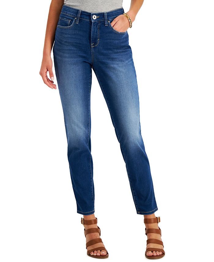 Style Co Womens Petite Curvy Fit Skinny Jeans Gray Size 4 P main image 1