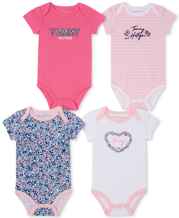 forstyrrelse Skalk fire gange Tommy Hilfiger Baby Girls 4-Pack Printed Bodysuits - Macy's