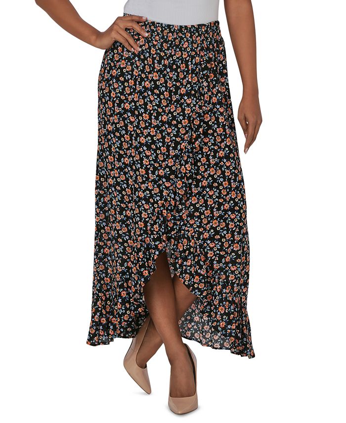 Just Polly Juniors Printed Ruffle Maxi Skirt Macy s
