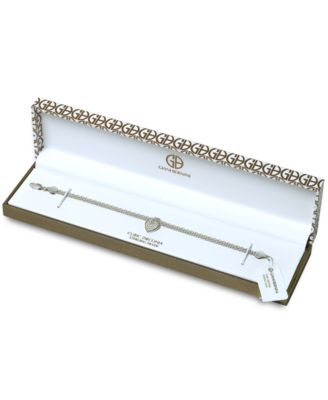 Cubic Zirconia Heart Charm Bismark Chain Bracelet, Created for Macy's