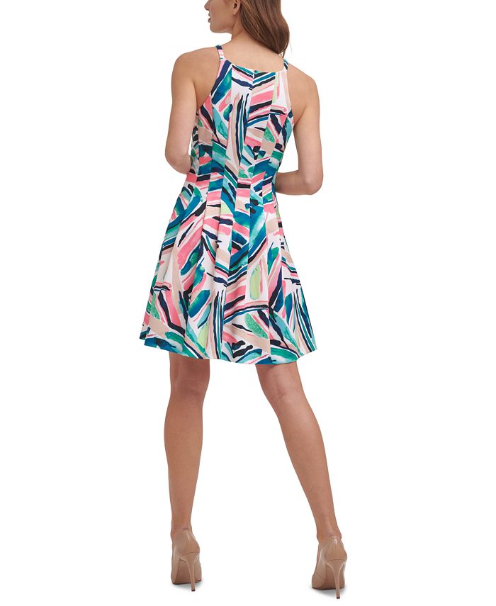 Vince Camuto Printed Halter Fit & Flare Dress - Macy's