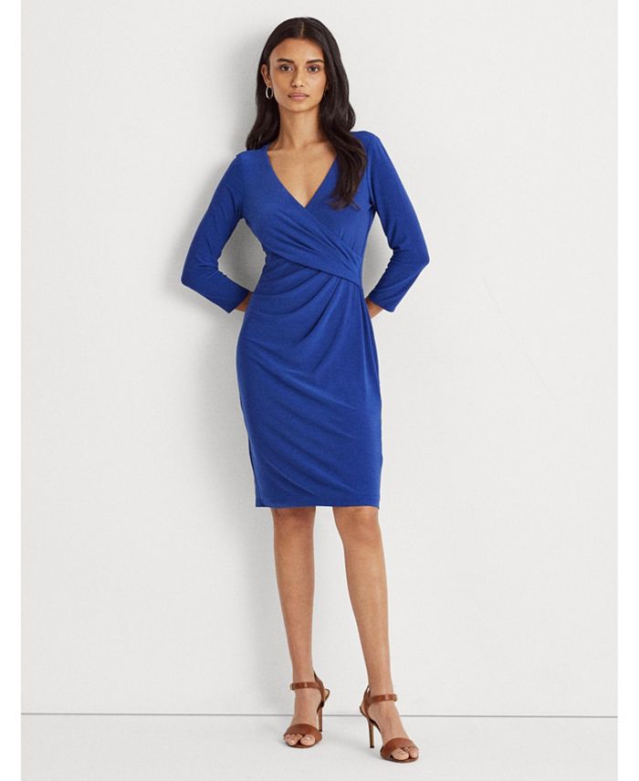 Lauren Ralph Lauren Wrap-Front Jersey Dress & Reviews - Dresses - Women -  Macy's
