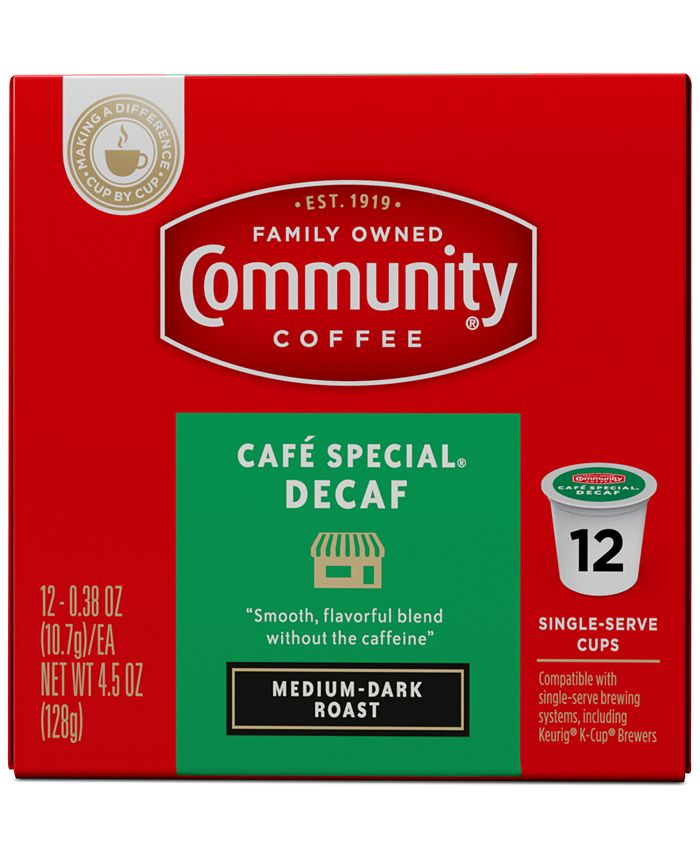 Community Coffee Café Special Decaf MediumDark Roast Single Serve Pods